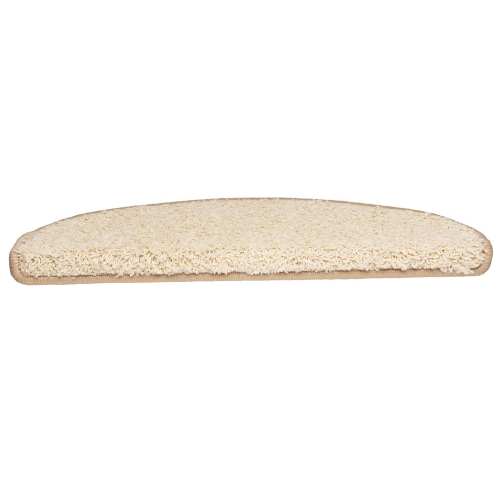 Stair Mats 10 pcs. 65x21x4 cm Cream Semi-Circular Large