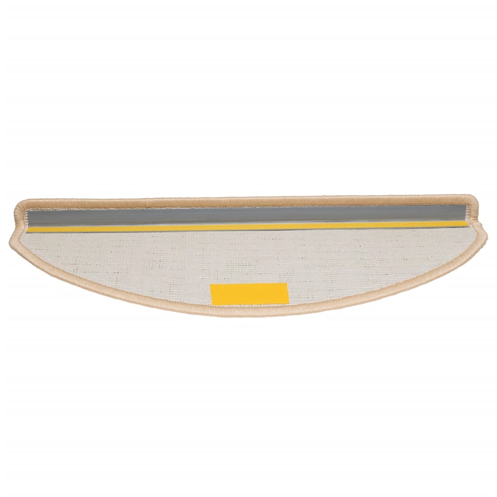 Stair Mats 10 pcs. 65x21x4 cm Cream Semi-Circular Large