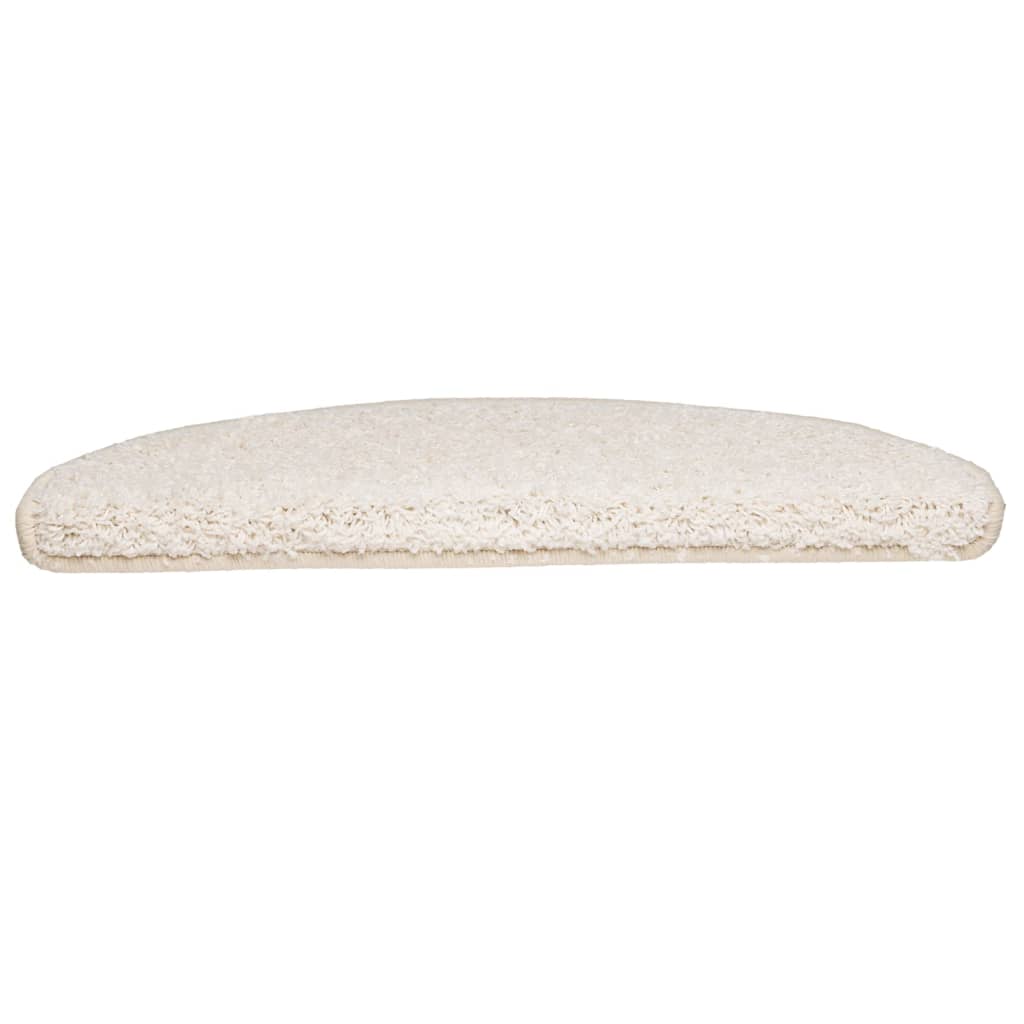 Marches d'escalier 10 pièces 65x21x4 cm Blanc Demi-rond Grand