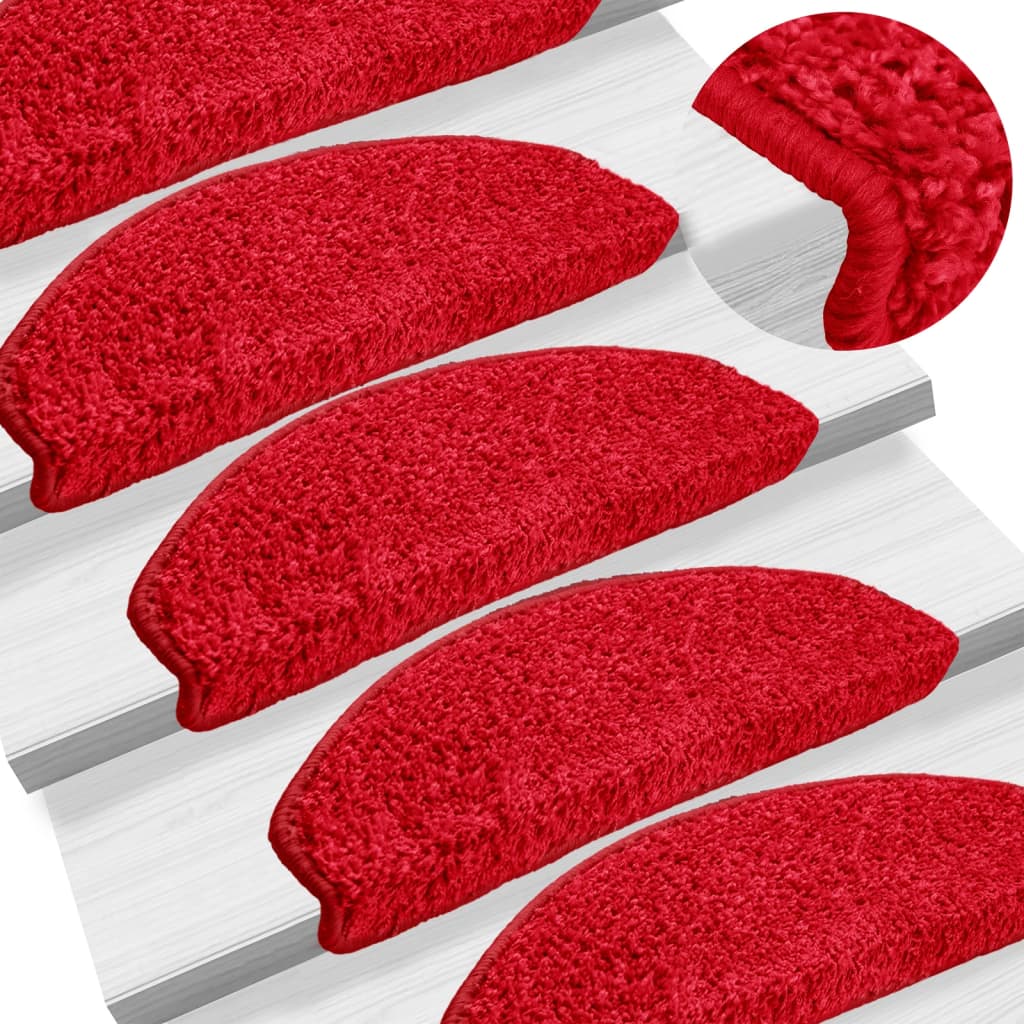Stufenmatten 10 Stk. 65x21x4 cm Rot Halbrund Groß