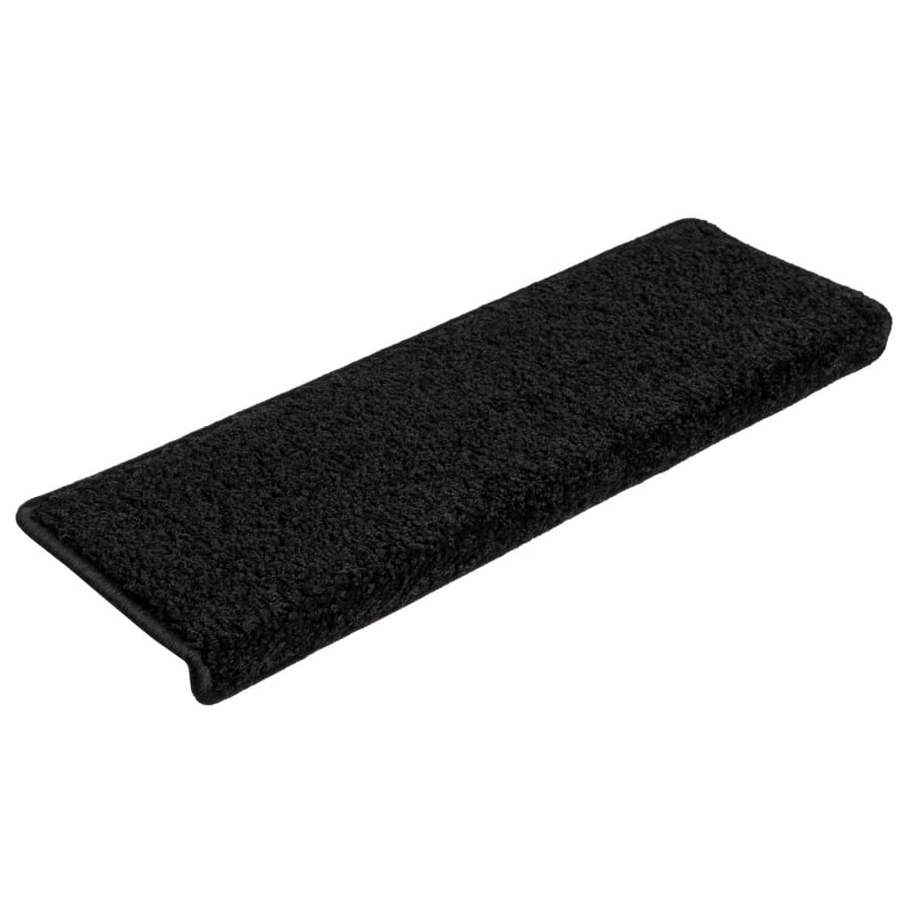 Stair Mats 10 pcs. 65x21x4 cm Black Rectangular Edge