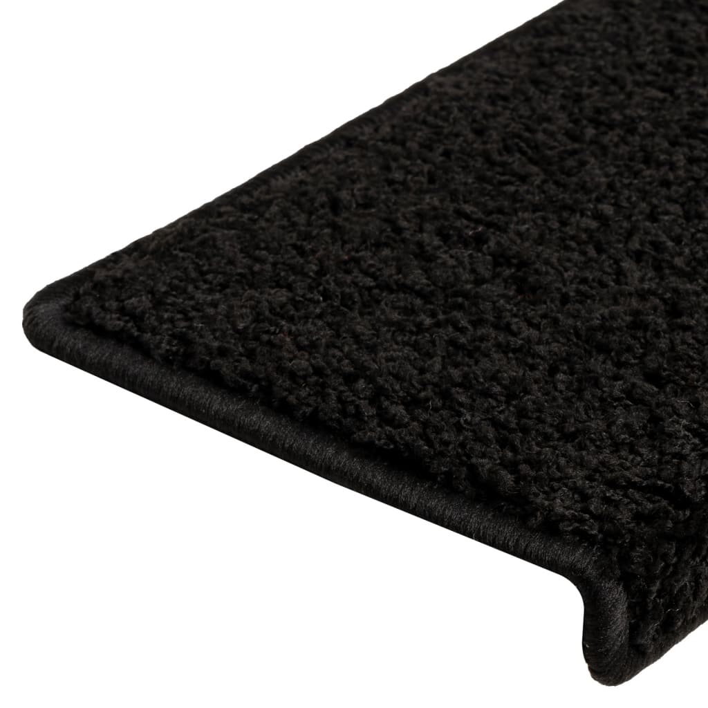 Stair Mats 10 pcs. 65x21x4 cm Black Rectangular Edge