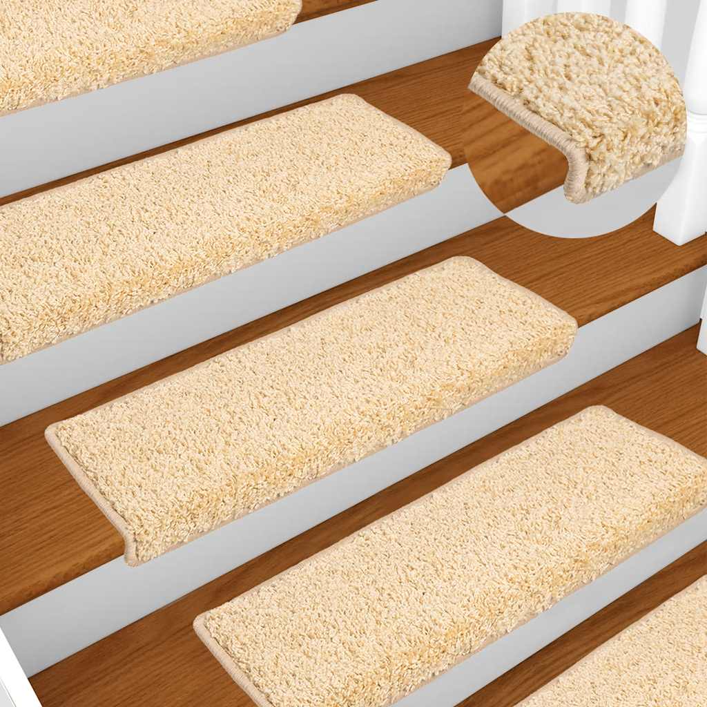 Marches d'escalier 10 pcs. 65x21x4 cm Crème Bord Rectangulaire