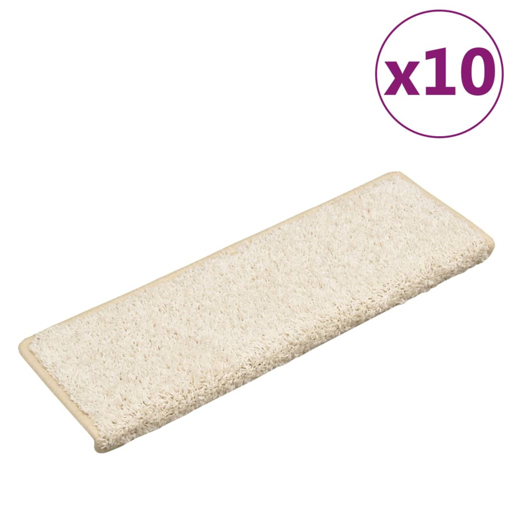 Stufenmatten 10 Stk. 65x21x4 cm Weiß Rechteckiger Rand