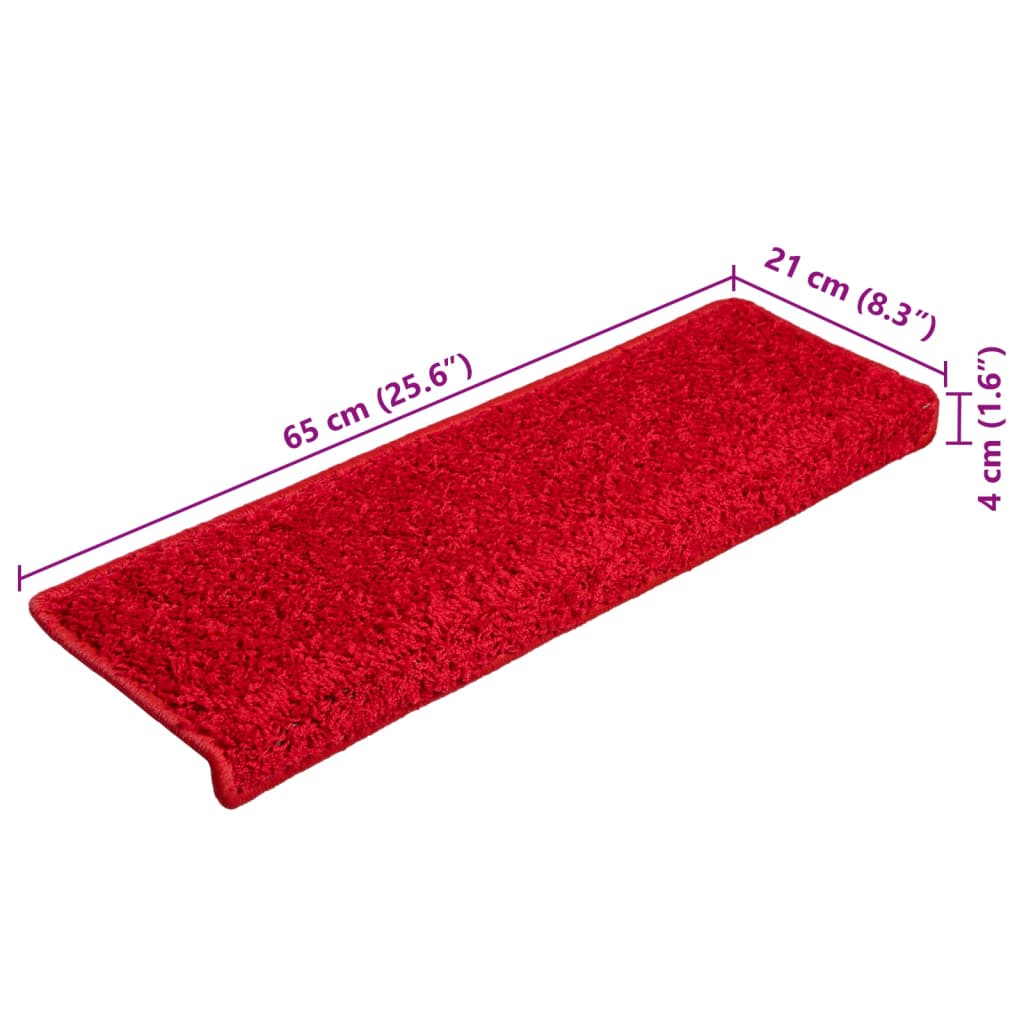 Marches d'escalier 10 pcs. 65x21x4 cm Rouge Bordure rectangulaire