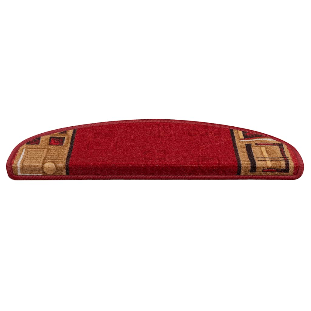 Marches auto-adhésives 10 pces 65x21x4 cm Rouge