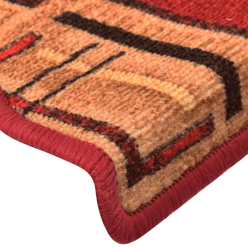 Marches auto-adhésives 10 pces 65x21x4 cm Rouge