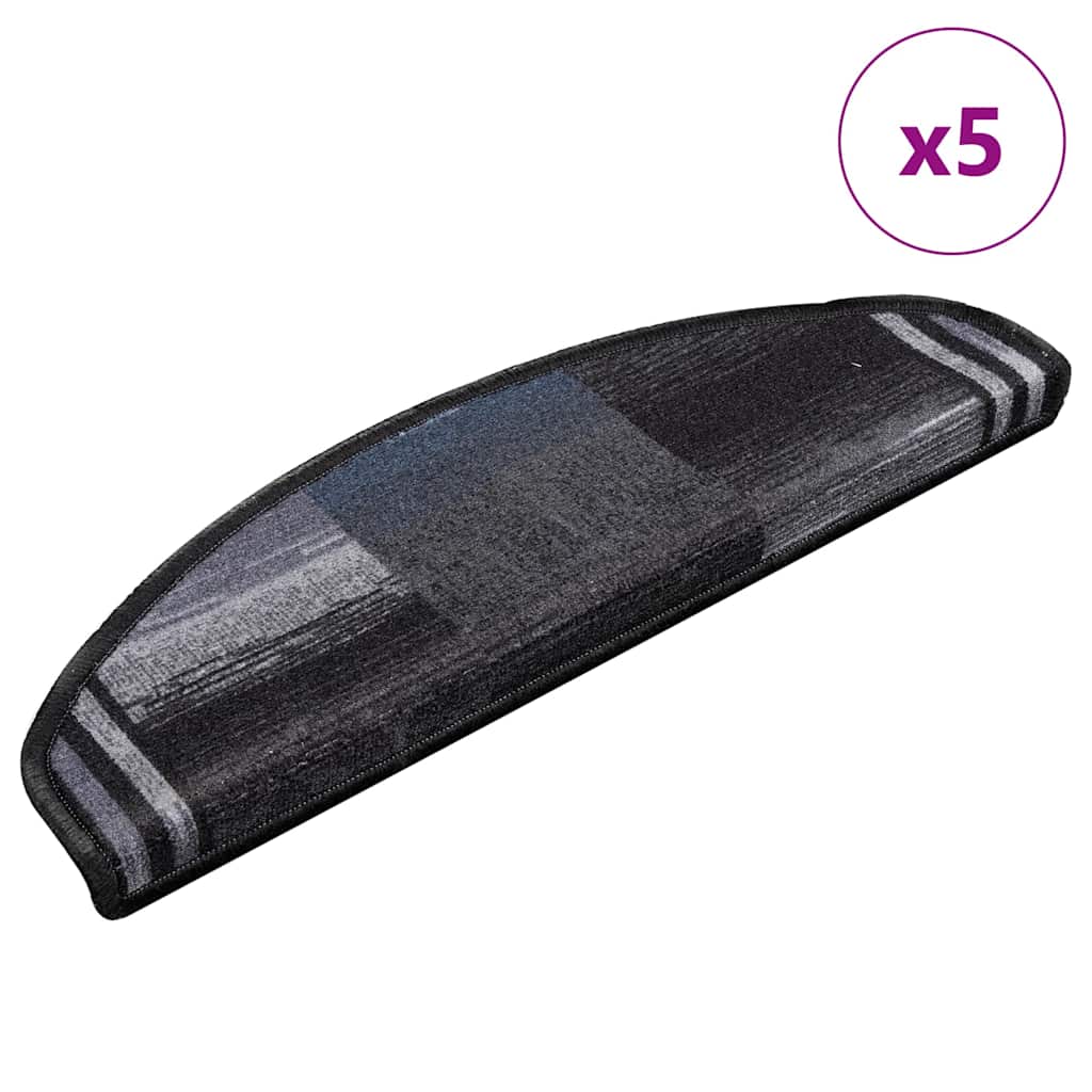 Stair Treads Self-Adhesive 5 Pcs. 65x21x4 cm Black Grey