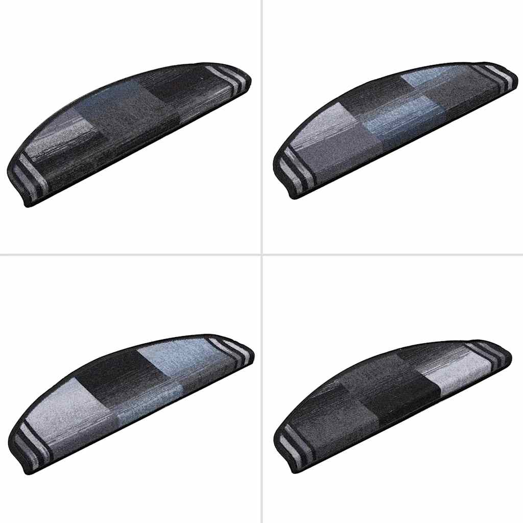 Stufenmatten Selbstklebend 10 Stk 65x21x4 cm Schwarz Grau