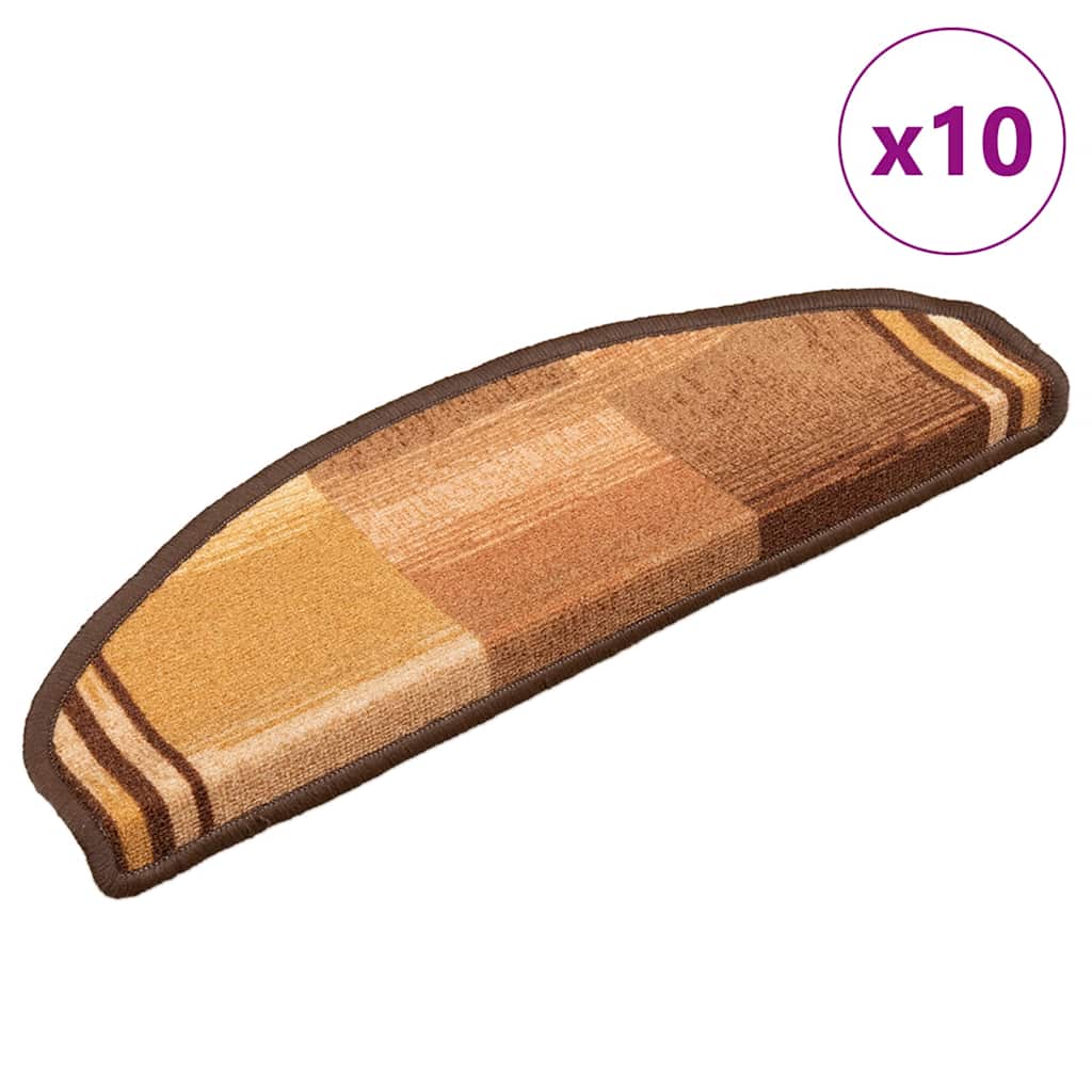 Stair Mats Self-Adhesive 10 pcs. 65x21x4 cm Brown