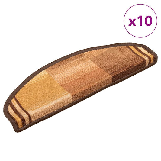 Stair Mats Self-Adhesive 10 pcs. 65x21x4 cm Brown