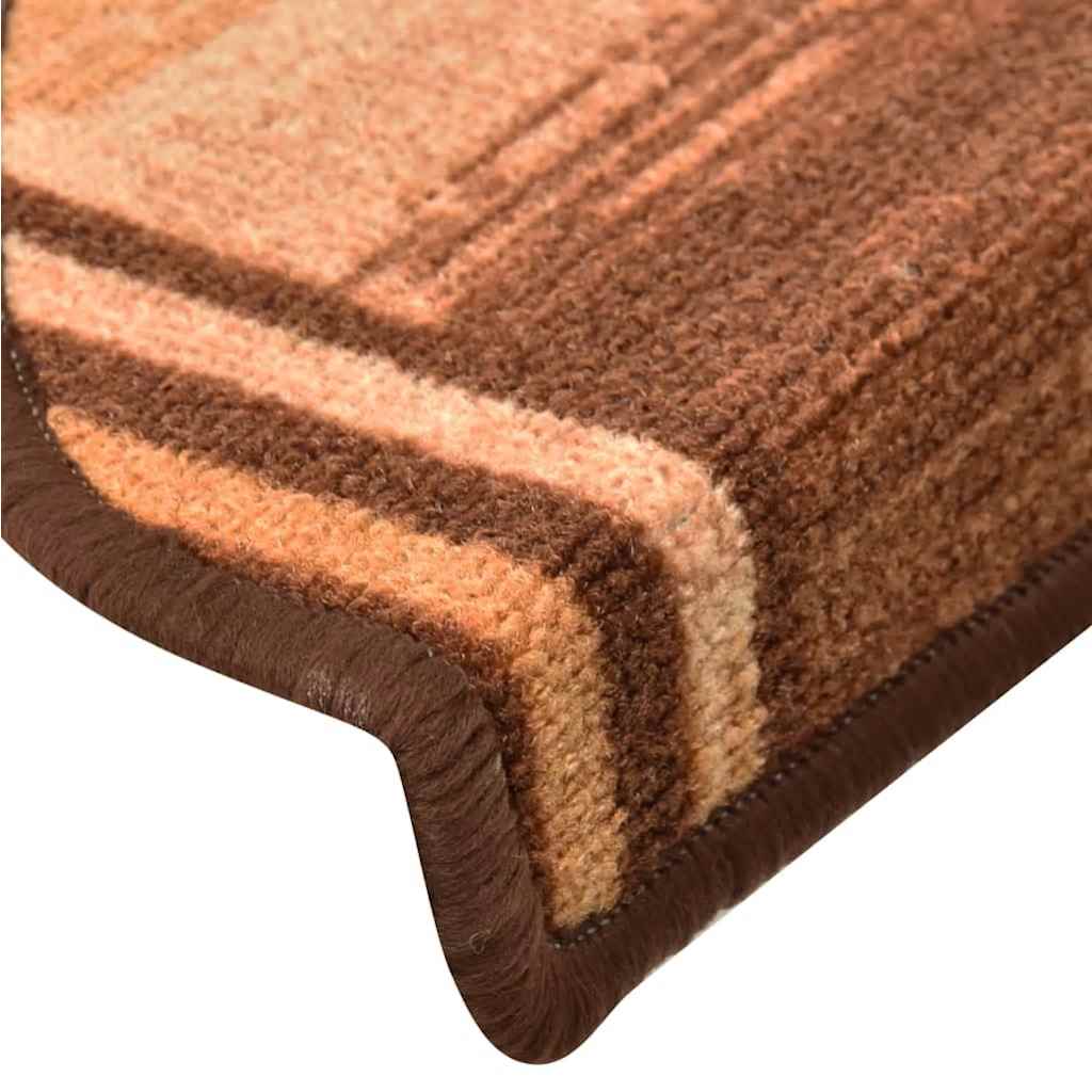 Stair Mats Self-Adhesive 10 pcs. 65x21x4 cm Brown