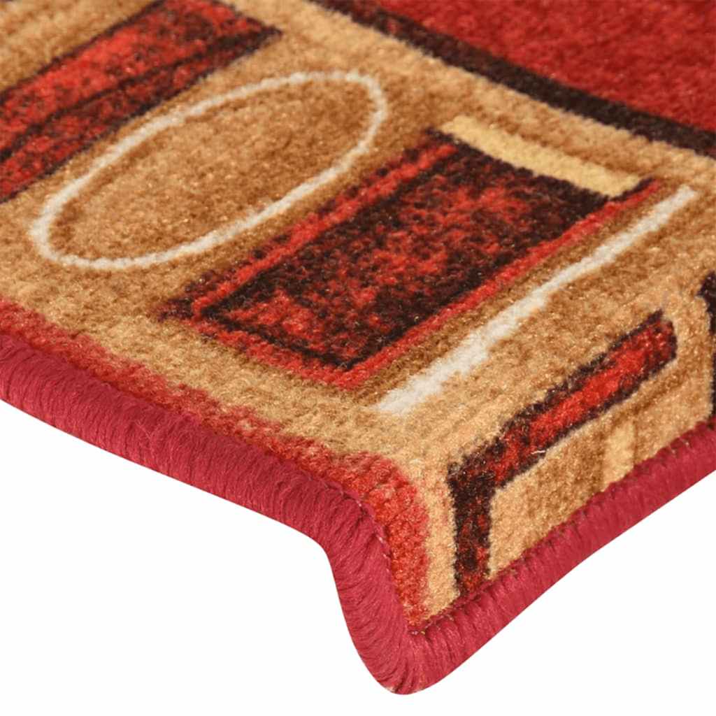 Tapis de marche auto-adhésifs 5 pcs 65x21x4 cm Rouge
