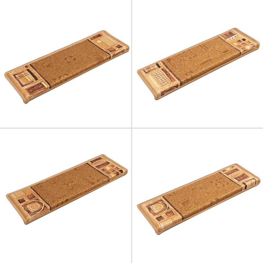 Stair Mats Self-Adhesive 5 pcs. 65x21x4 cm Beige