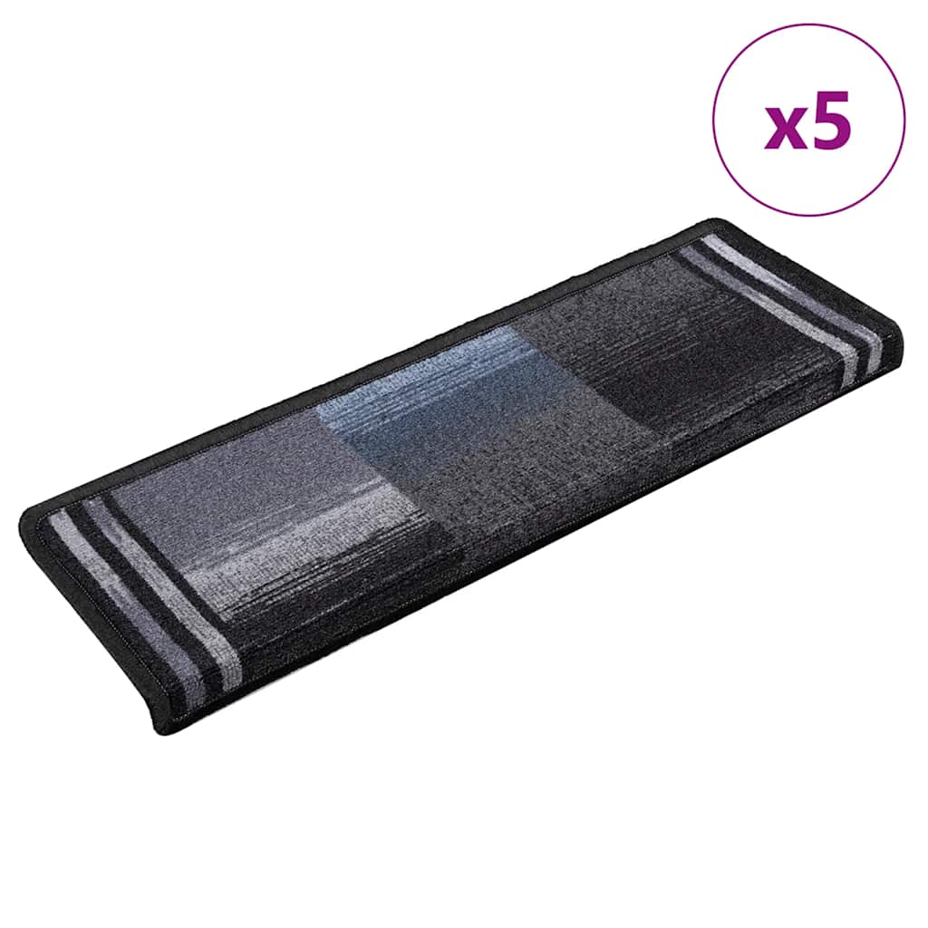 Tapis de marche auto-adhésifs 5 pcs 65x21x4 cm Noir Gris