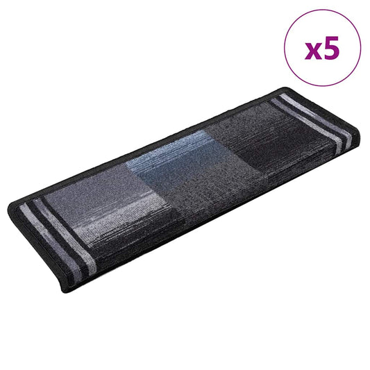 Stair Treads Self-Adhesive 5 Pcs. 65x21x4 cm Black Grey