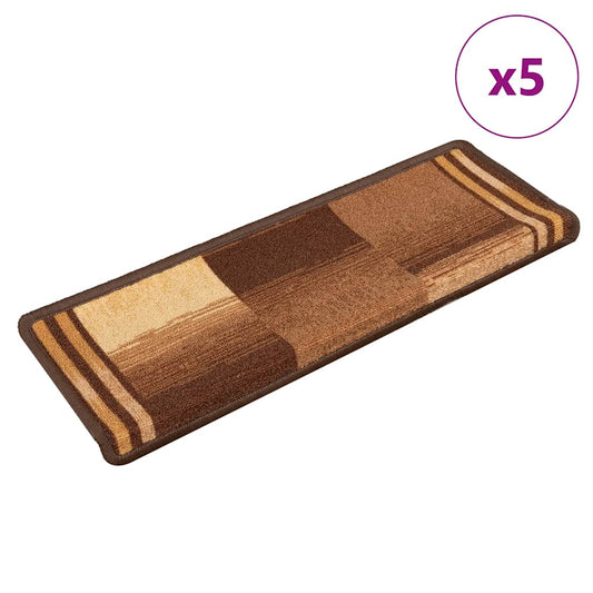 Stair Mats Self-Adhesive 5 pcs. 65x21x4 cm Brown