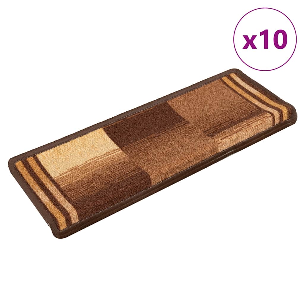 Tapis de marche adhésifs 10 pcs 65x21x4 cm Marron