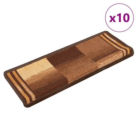 Stair Mats Self-Adhesive 10 pcs. 65x21x4 cm Brown