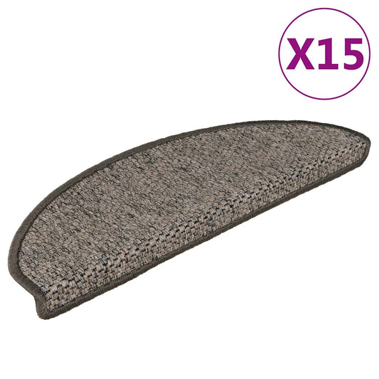 Self-adhesive Sisal Stair Treads 15 pcs. 65x21x4 cm Anthracite