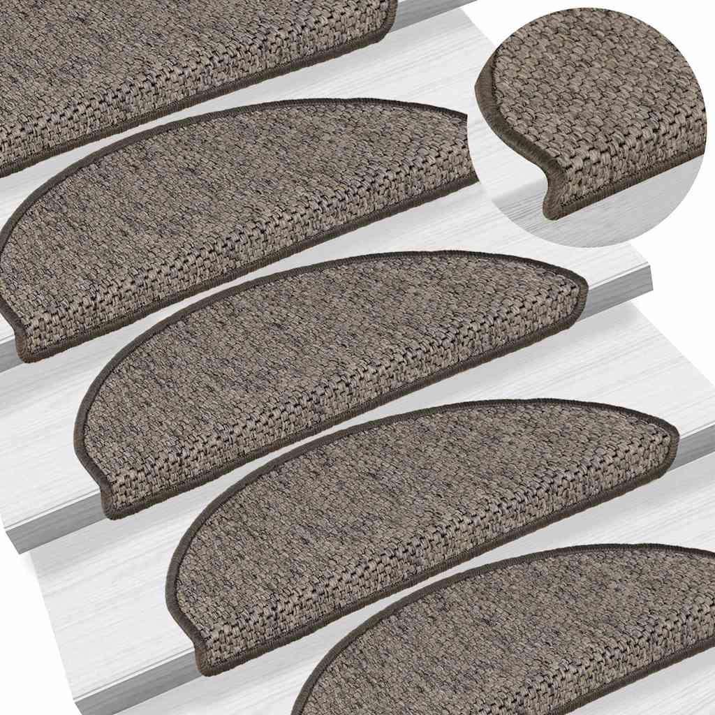 Self-adhesive Sisal Stair Treads 15 pcs. 65x21x4 cm Anthracite