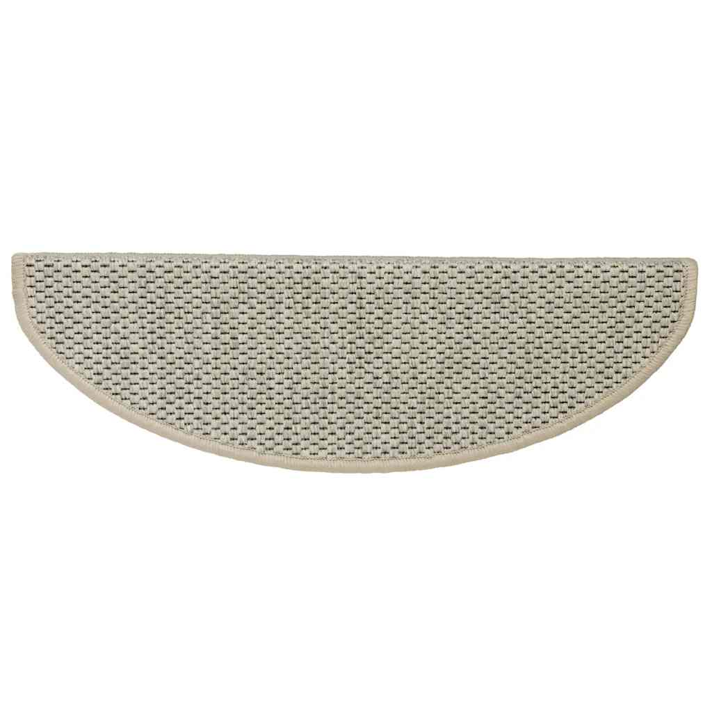 Stair Mats Self-Adhesive Sisal Look 15 Pcs 65x21x4 Light Beige