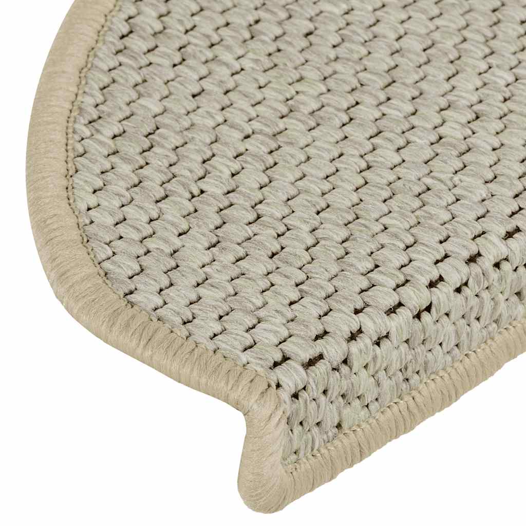 Stair Mats Self-Adhesive Sisal Look 15 Pcs 65x21x4 Light Beige