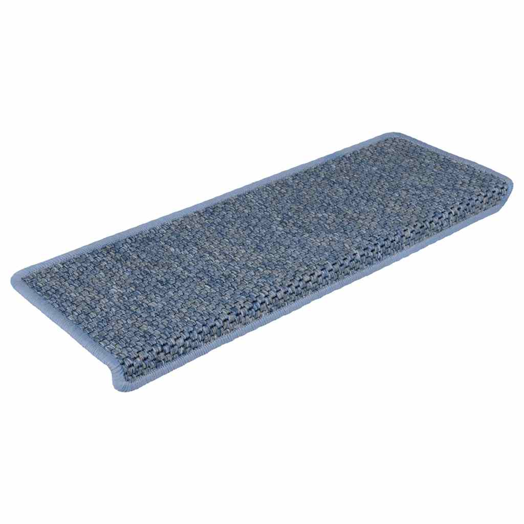 Stair Mats Self-Adhesive Sisal Look 15 Pcs. 65x21x4 cm Blue