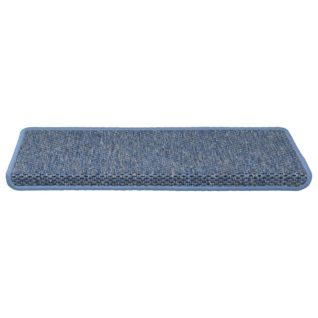 Stair Mats Self-Adhesive Sisal Look 15 Pcs. 65x21x4 cm Blue