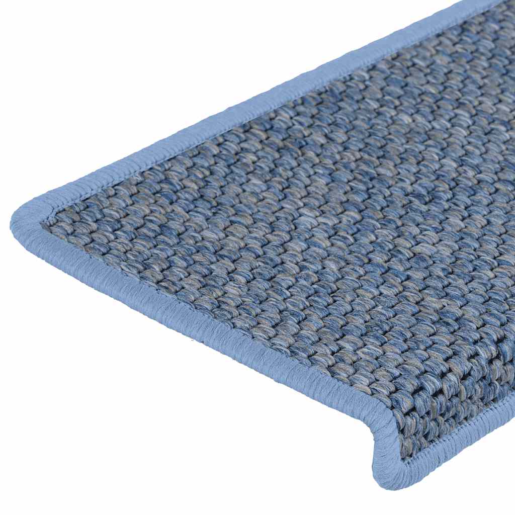 Stair Mats Self-Adhesive Sisal Look 15 Pcs. 65x21x4 cm Blue