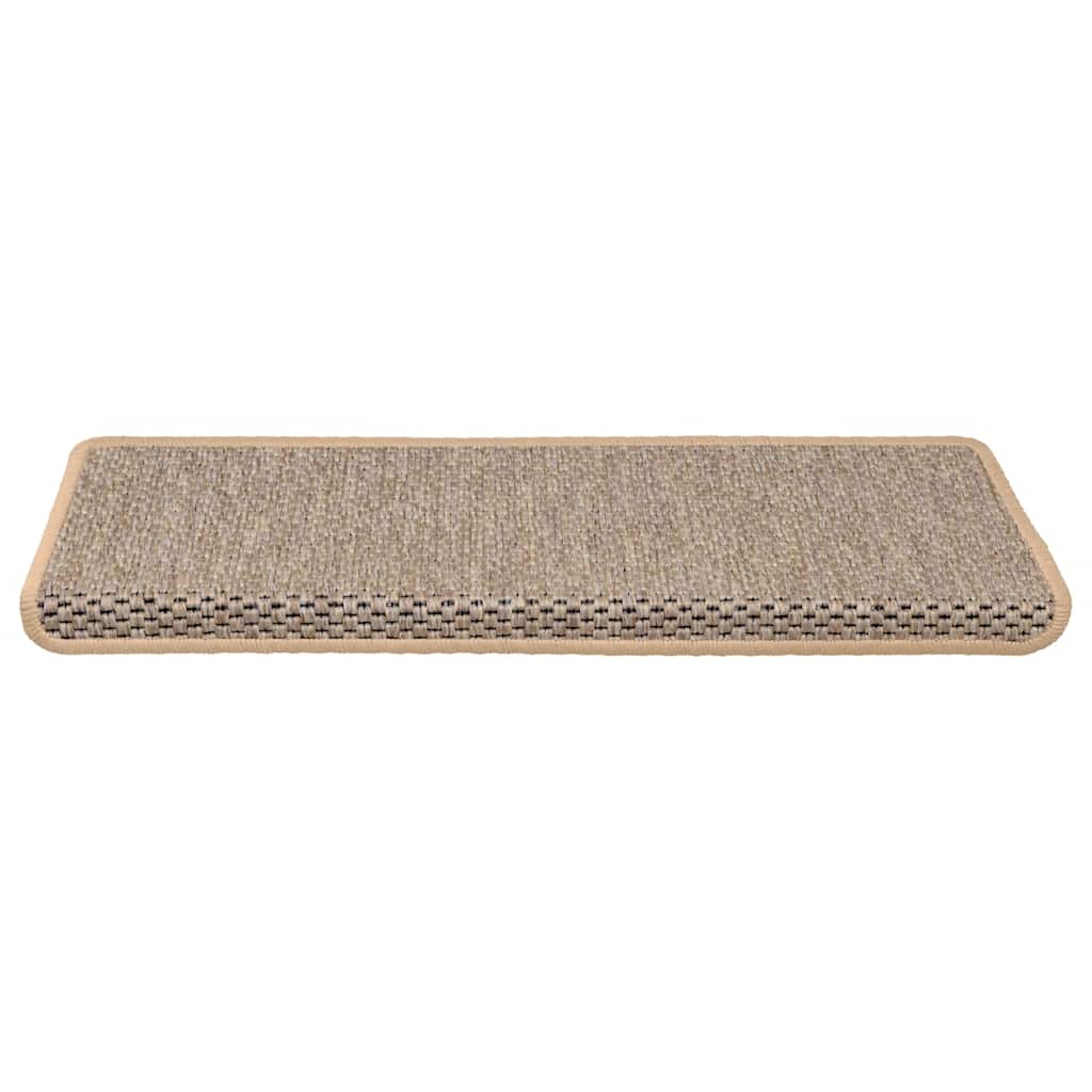 Self-adhesive Sisal Stair Mats 15 pcs. 65x21x4 cm Light Beige