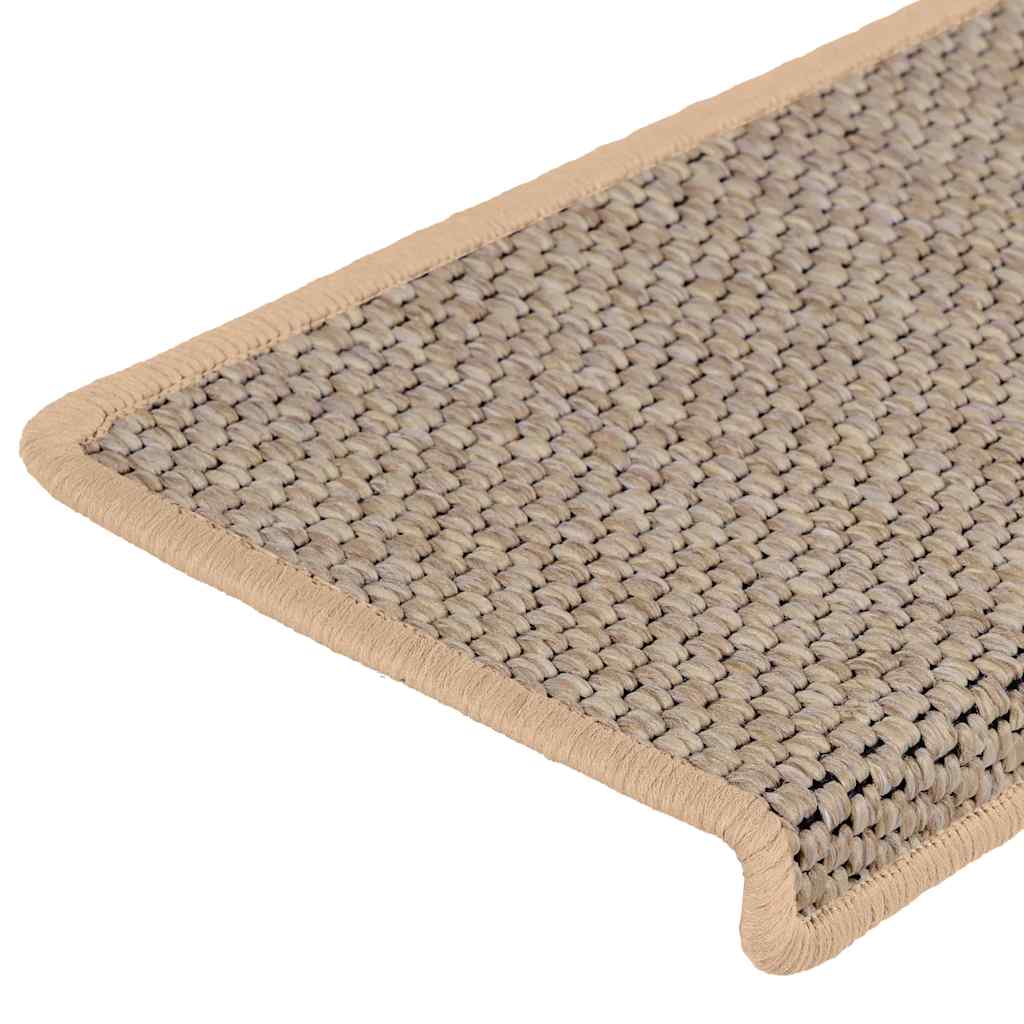 Self-adhesive Sisal Stair Mats 15 pcs. 65x21x4 cm Light Beige