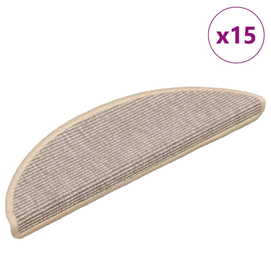 Stair Mats 15 pcs. 56x17x3 cm Silver Semicircular
