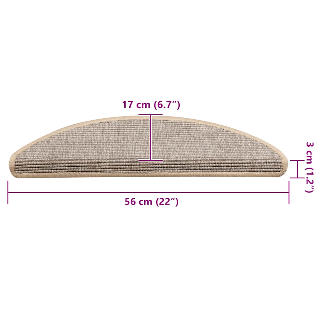 Stufenmatten 15 Stk. 56x17x3 cm Silber Halbrund