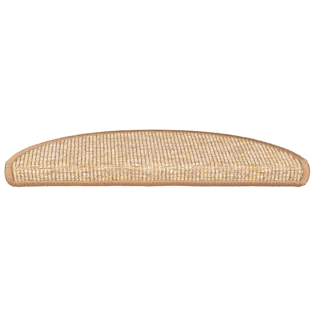 Stair Mats 15 pcs. 56x17x3 cm Light Brown Semi-Circular