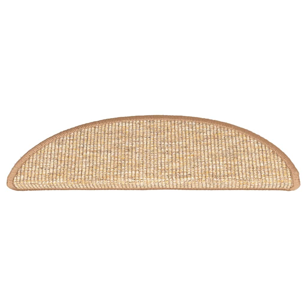 Stair Mats 15 pcs. 56x17x3 cm Light Brown Semi-Circular