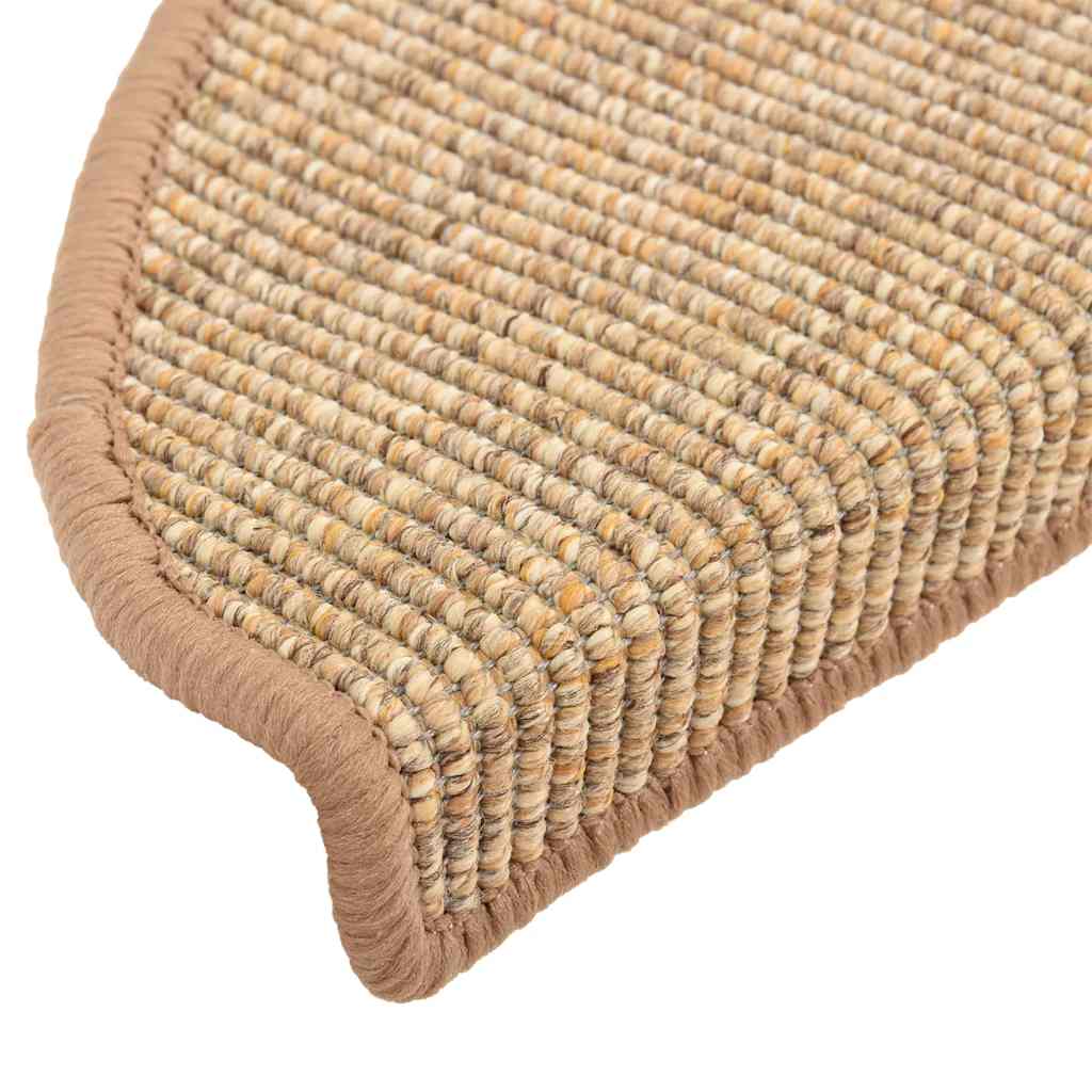 Stair Mats 15 pcs. 56x17x3 cm Light Brown Semi-Circular