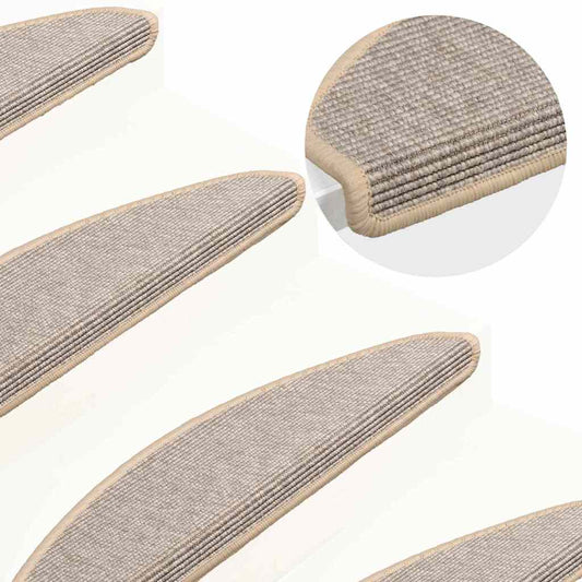 Stair Mats 15 pcs. 65x21x4 cm Silver Semi-Circular Large