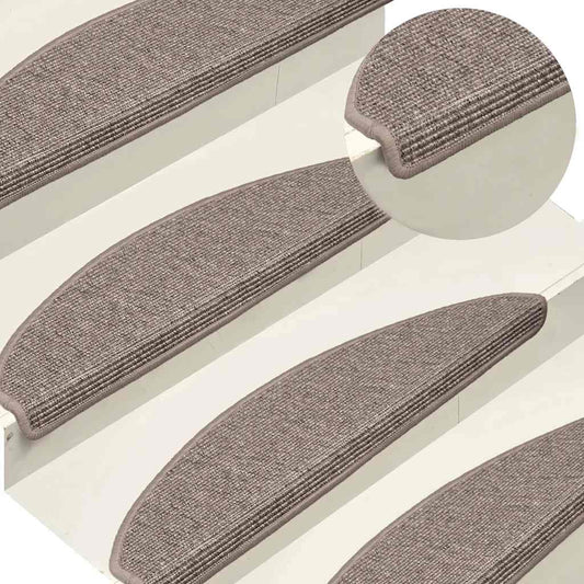 Stair mats 15 pcs. 65x21x4 cm Dark beige Semicircular Large