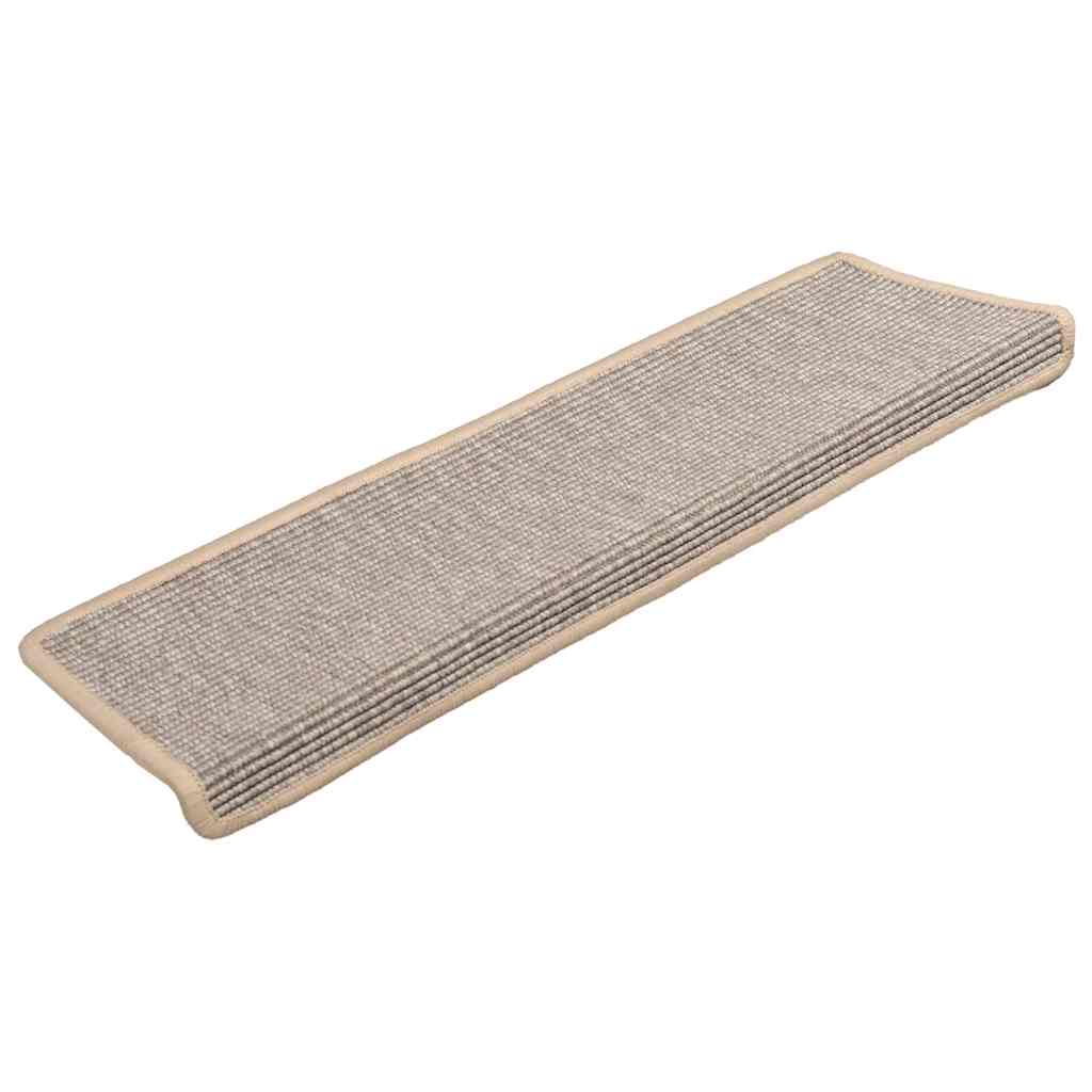 Tapis de marches 15 pces 65x21x4 cm Argent Bord rectangulaire