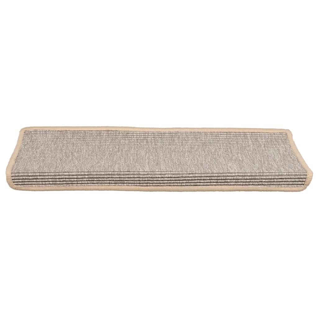 Tapis de marches 15 pces 65x21x4 cm Argent Bord rectangulaire
