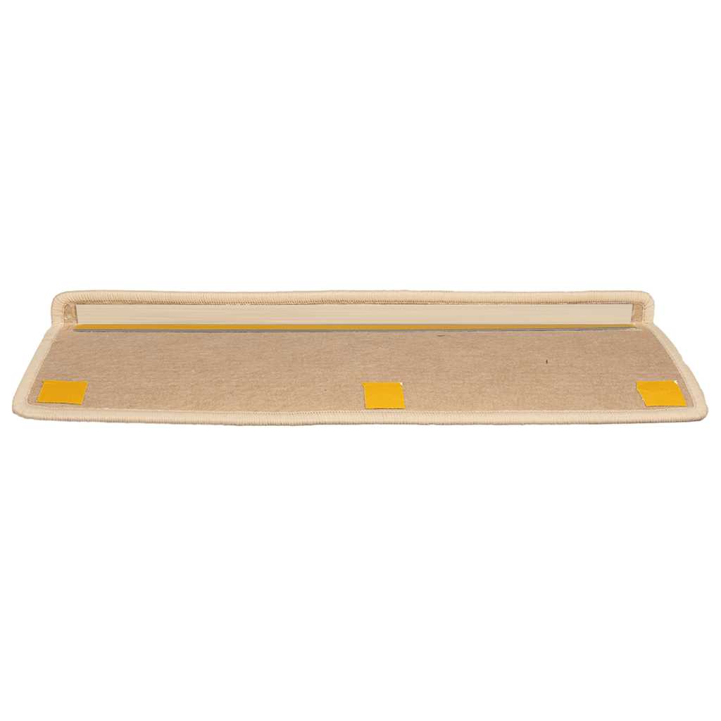 Tapis de marches 15 pces 65x21x4 cm Argent Bord rectangulaire