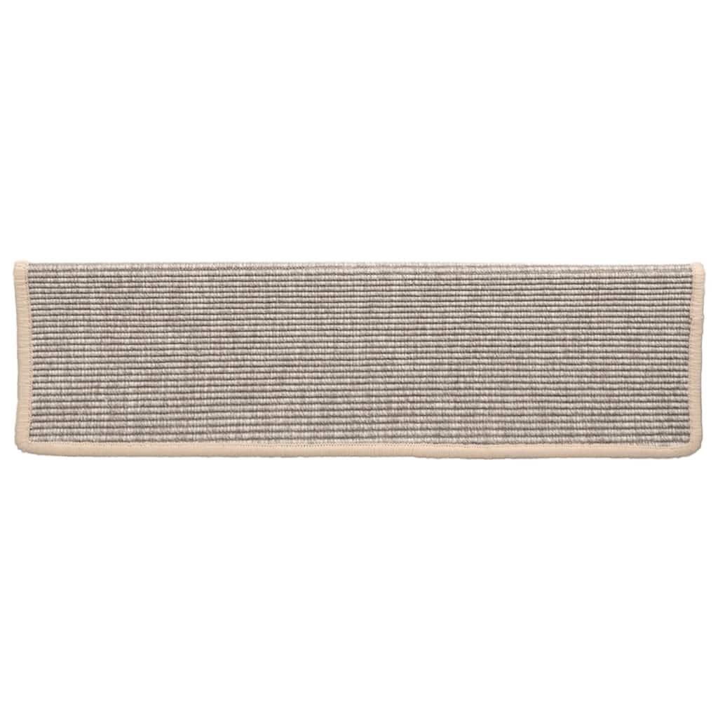Tapis de marches 15 pces 65x21x4 cm Argent Bord rectangulaire