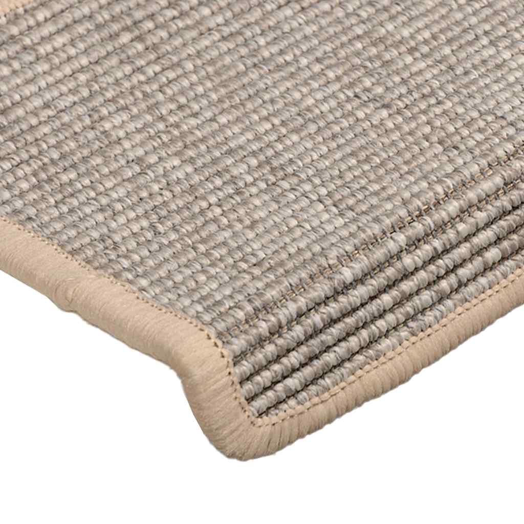 Tapis de marches 15 pces 65x21x4 cm Argent Bord rectangulaire
