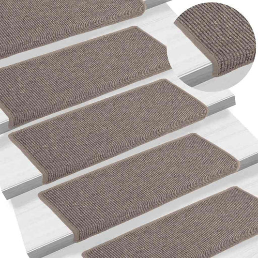 Stair Mats 15 pcs. 65x21x4 cm Dark Beige Rectangular Edge