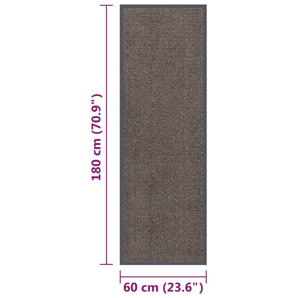 Tufted doormat 60x180 cm Dark brown