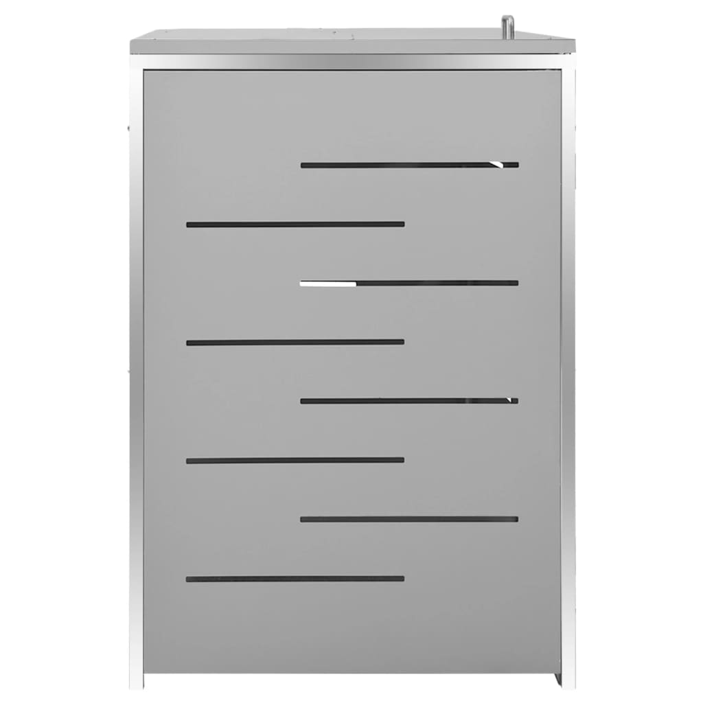 Abri de poubelles pour 4 conteneurs 276,5x77,5x115,5 cm en acier inoxydable