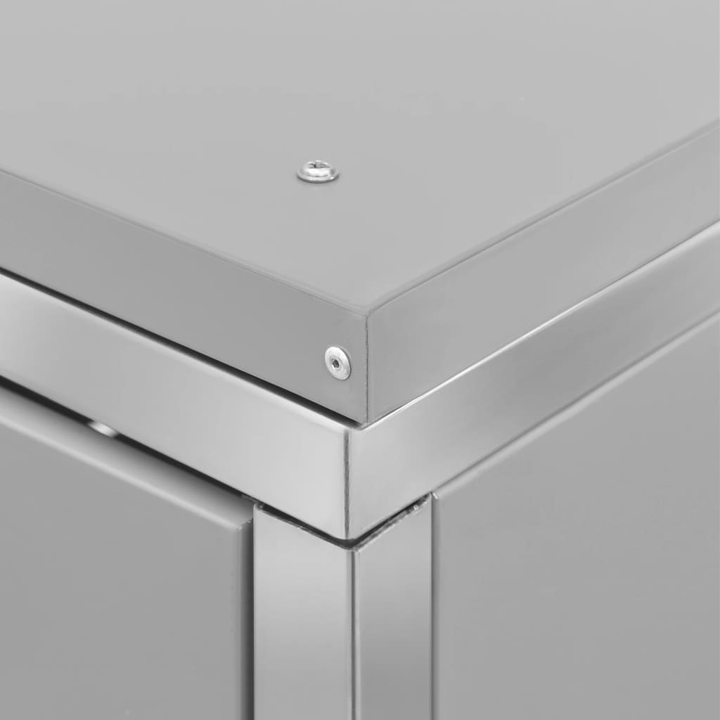Abri de poubelles pour 4 conteneurs 276,5x77,5x115,5 cm en acier inoxydable
