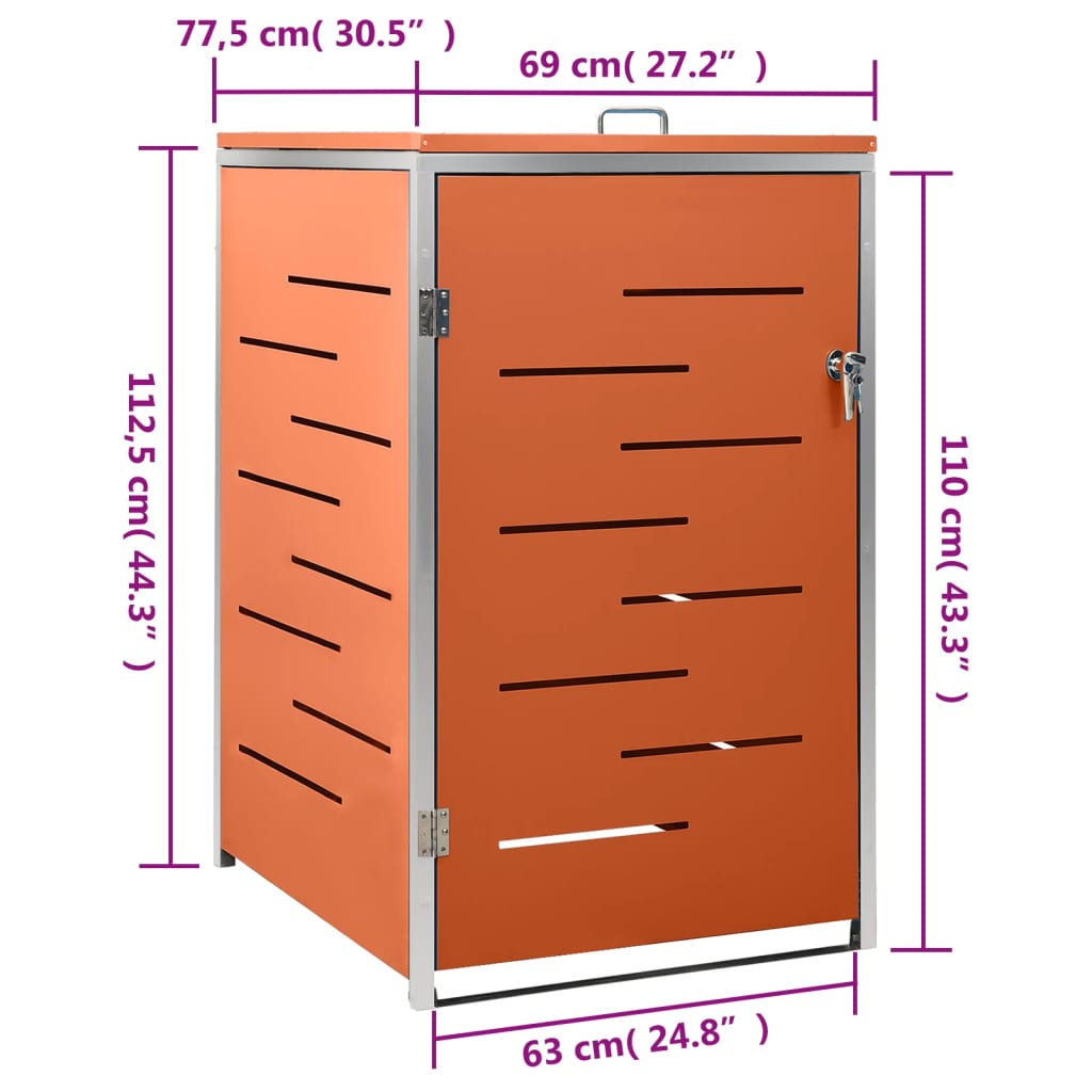 Mülltonnenbox für 1 Tonne 69x77,5x112,5 cm Edelstahl