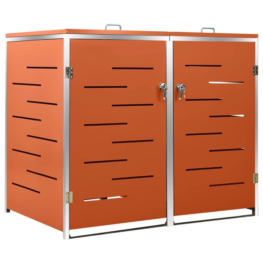 Waste Bin Enclosure for 2 Bins 138x77.5x112.5 cm Stainless Steel